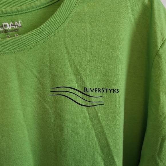 PICKLEBALL RIVERSTYKS Lime Green Performance Tshirt - Picture 4 of 5